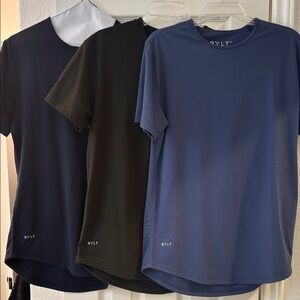 BYLT Basics Black and Green Short Sleeve Tees